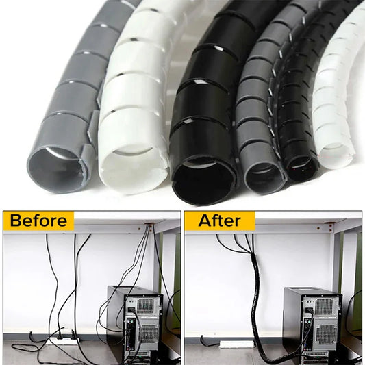 Cable Management Sleeve: Flexible Cord Organizer & Wire Protector (2M/1.5M)