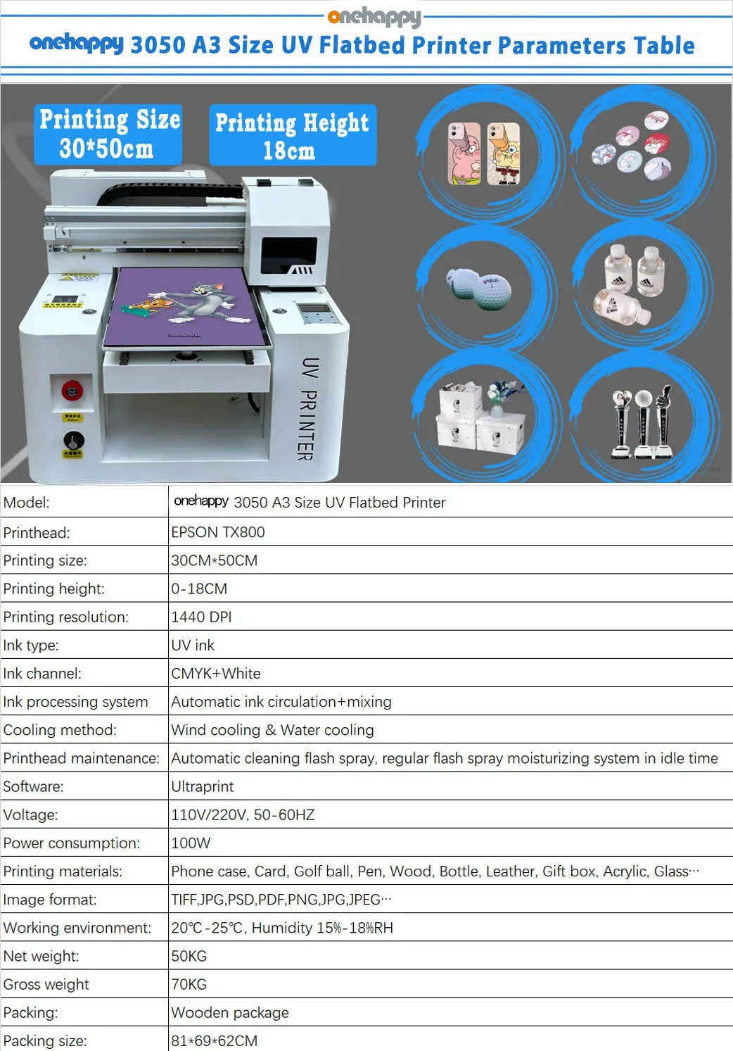 Mini UV Flatbed Printer for Phone Cases, Glass, Metal, Bottles & Labels