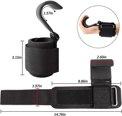 Weight Lifting Hook Grips with Wrist Wraps – Gym & Powerlifting Straps
