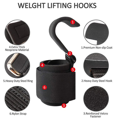 Weight Lifting Hook Grips with Wrist Wraps – Gym & Powerlifting Straps