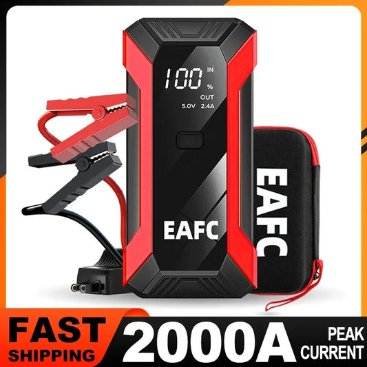Power Bank Car Jump Starter 2000A/600A 12V Portable Battery Booster Charger Emergency Starting Device for Petrol Diesel Cars
