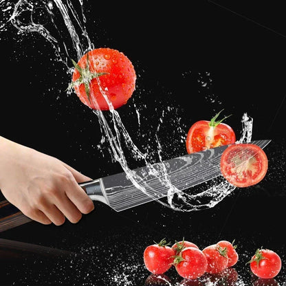 Damascus Japanese Kitchen Knife Set – Santoku, Cleaver, Slicing & Boning Stainless Steel Knives